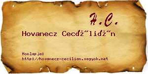 Hovanecz Cecílián névjegykártya